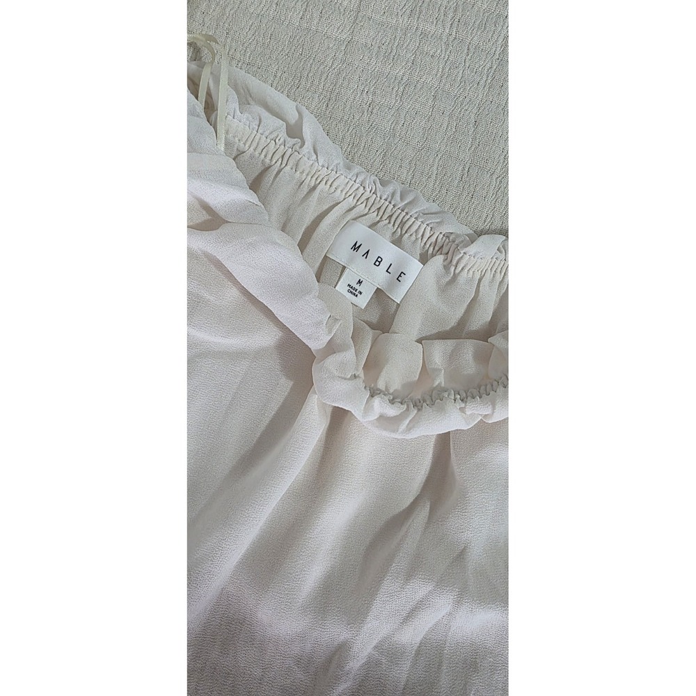 NWOT Anthropologie Mabel Rayna Mini Dress Sz M Bow Cap Sleeve Flowy Boho Fairy - Picture 8 of 13